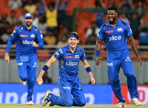 Gerald Coetzee’s three-wicket haul helped MI close out a nervy win Gerald Coetzee’s three-wicket haul helped MI close out a nervy win