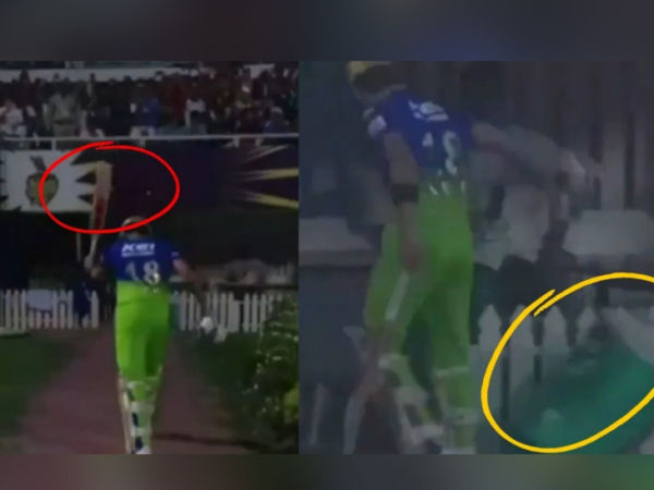 While returning to the pavilion, Kohli used to throw the bat and also threw the dustbin. Kohli looked angry because of being out