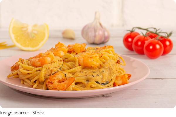 Pasta Udang Saus Labu