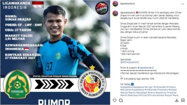 Sosok penyerang Timnas Indonesia yang buat Persib Bandung dan Semen Padang saling libas.