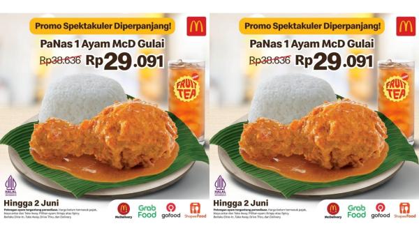 LEBIH HEMAT! Promo McD 22 Mei - 2 Juni 2024, Nikmati Paket PaNas 1 Ayam Gulai Hanya Rp 29 Ribuan
