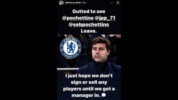 Komentar Jhon Terry soal Pochettino dipecat dari Chelsea.