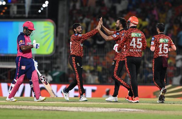 Shahbaz celebrates the wicket of Yashasvi Jaiswal in the second IPL qualifier at the M.A. Chidambaram Stadium. Shahbaz celebrates the wicket of Yashasvi Jaiswal in the second IPL qualifier at the M.A. Chidambaram Stadium.