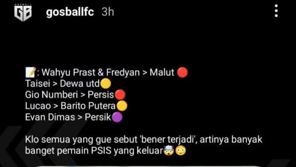Rumor enam pemain PSIS Semarang yang kans hengkang di penghujung Liga 1 2023 mendatang.