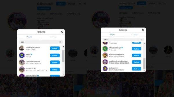 Anderson Nascimento follow Persib Bandung (kiri) dan Persebaya Surabaya (kanan).