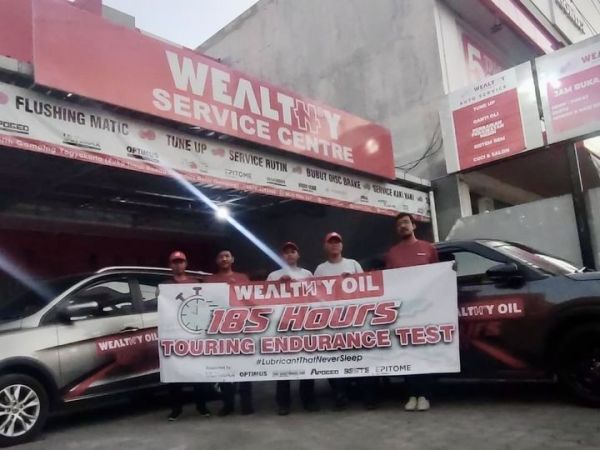 Uji ketahanan oli mesin Wealthy Apogeo telah capai 73 jam dari 185 jam.
