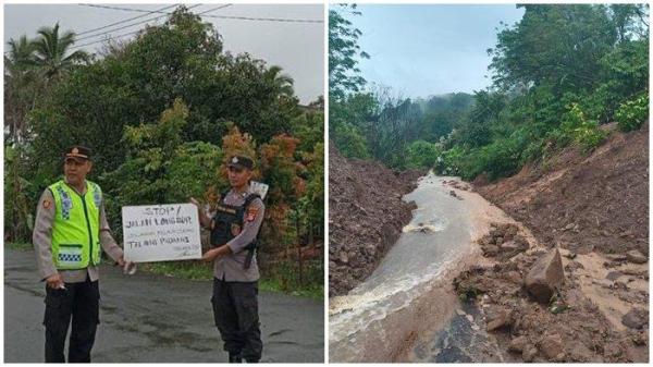 Lalu lintas di Jalan Poros Tebing Tinggi-Pendopo Kabupaten Empat Lawang kembali lumpuh karena longsor, Jumat (14/6/2024