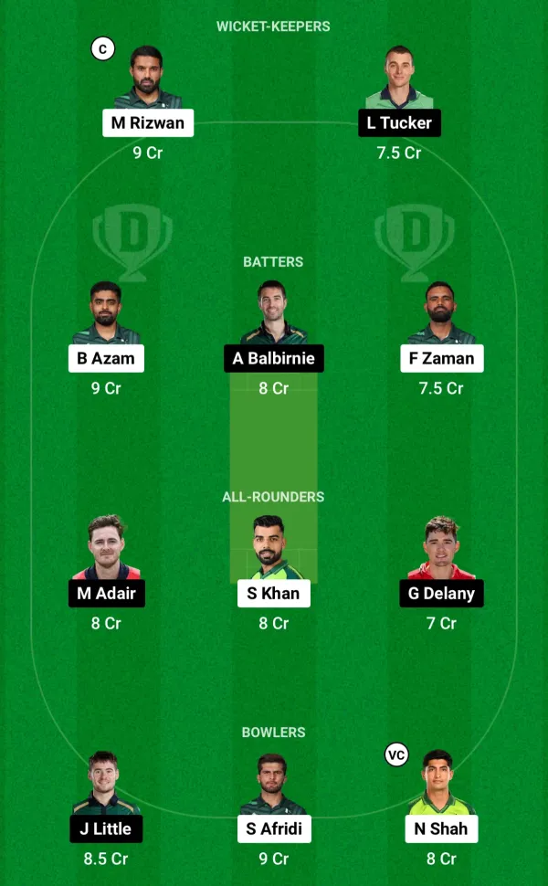 PAK vs IRE Dream11 Team for today's match (June 16)