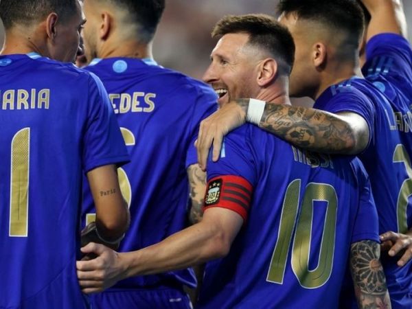 Lionel Messi mencetak dua gol dalam kemenangan 4-1 Argentina atas Guatemala daalag laga uji coba, Sabtu (15/6/2024) pagi WIB.