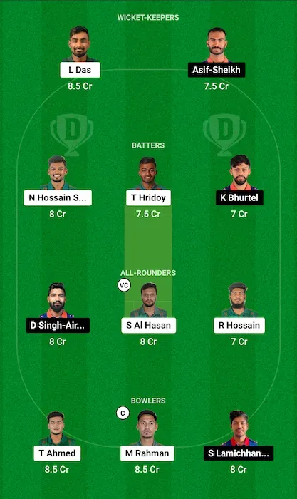 BAN vs NEP Dream11 Team for today's match (June 16)