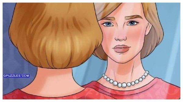 Tes IQ: Gambar wanita bercermin ini tampak normal dan tidak ada kesalahan jika dilihat sekilas. Tapi jika kamu teliti, kamu akan menemukan kejanggalan itu.Tugasmu adalah menemukan kejanggalan itu!