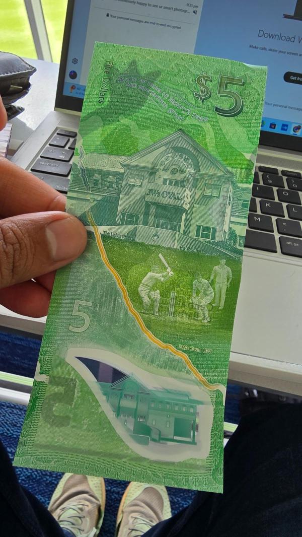 Note-worthy: The 5-dollar note issued by the Central Bank of Barbados in 2018 features a map of the island, its coat of arms, and a portrait of the legendary cricketer Frank Worrell. 