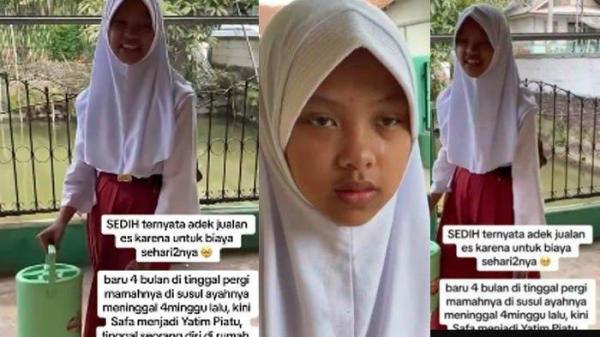 Sakit Tumor Payudara, Safa Bocah SD Jual Es karena Yatim Piatu, Keliling Bawa Tremos: Harus Operasi