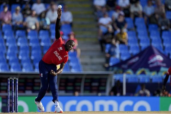 FILE PHOTO: England’s Jofra Archer bowls against Namibia during an ICC Men’s T20 World Cup cricket match at Siv Vivian Richards Stadium in North Sound, Antigua and Barbuda, Saturday, June 15, 2024. FILE PHOTO: England’s Jofra Archer bowls against Namibia during an ICC Men’s T20 World Cup cricket match at Siv Vivian Richards Stadium in North Sound, Antigua and Barbuda, Saturday, June 15, 2024.