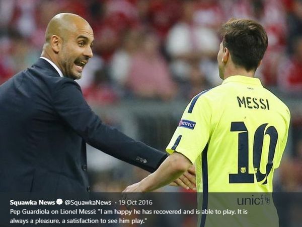 Pep Guardiola dan Lionel Messi