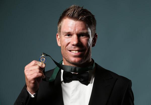 David Warner strikes a pose after winning the Allan Border Medal in 2017. (File Photo) David Warner strikes a pose after winning the Allan Border Medal in 2017. (File Photo)