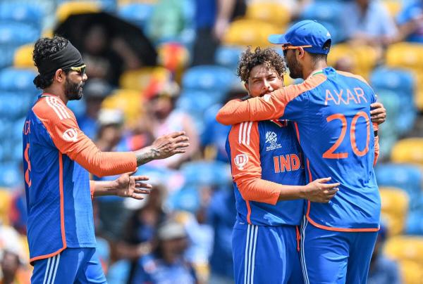 The Indian spin trio of Kuldeep Yadav, Axar Patel and Ravindra Jadeja adjusted their bowling approach to deal with the cross-breeze in St Lucia during the ongoing T20 World Cup 2024. The Indian spin trio of Kuldeep Yadav, Axar Patel and Ravindra Jadeja adjusted their bowling approach to deal with the cross-breeze in St Lucia during the ongoing T20 World Cup 2024.