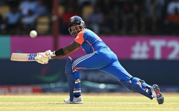 India’s Suryakumar Yadav in action during the T20 World Cup 2024. <div style=