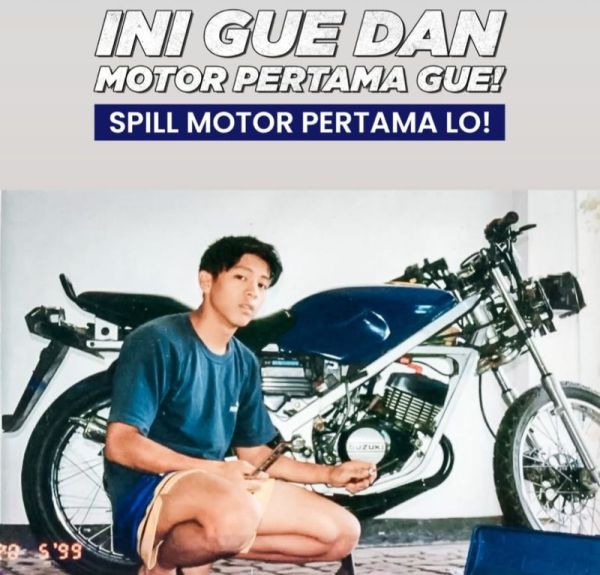 Ariel Noah pamer motor pertamanya