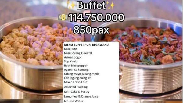 Menu makanan yang ada di pernikahan Syifa, capai ratusan juta