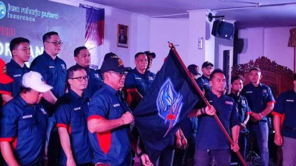 Ketua Umum XBC Raden Panji Priatna saat memberikan sambutan dalam acara Performance Riding Course sekaligus pengukuhan Dewan Pengurus periode 2023-2025, di Hotel Ahadiat, Kota Bandung, Sabtu (6/7/2024) malam.
