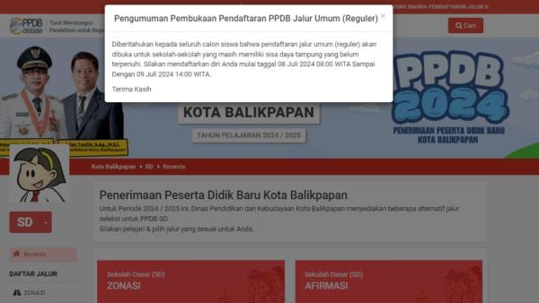 Laman PPDB BALIKPAPAN 2024 