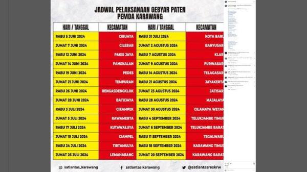 Ilustrasi - Jadwal Pelaksanaan Gebyar PATEN Pemda Karawang.