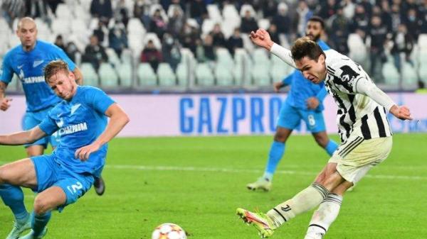 Federico Chiesa di Liga Champions antara Juventus vs Zenit pada 02 November 2021 di stadion Juventus di Turin.