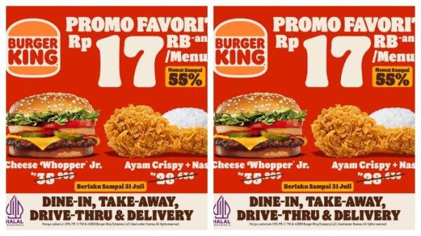Promo potongan harga makanan di Burger King
