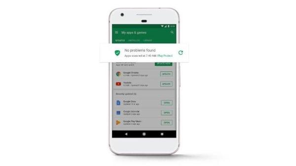 Ilustrasi tampilan layar Google Play Service di HP Android