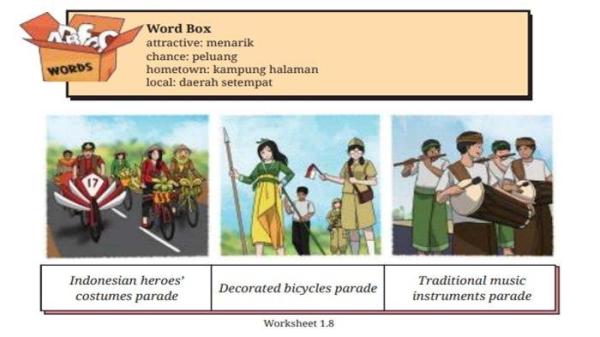 Soal Bahasa Inggris kelas 8 halaman 41 Kurikulum Merdeka, Unit 2 Section 3 Worksheet 1.8