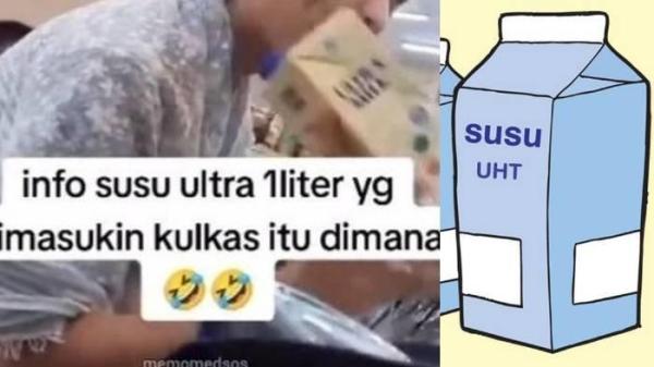 Ilustrasi cara simpan susu UHT, viral gegara wanita ngamuk susu UHT tidak dingin.