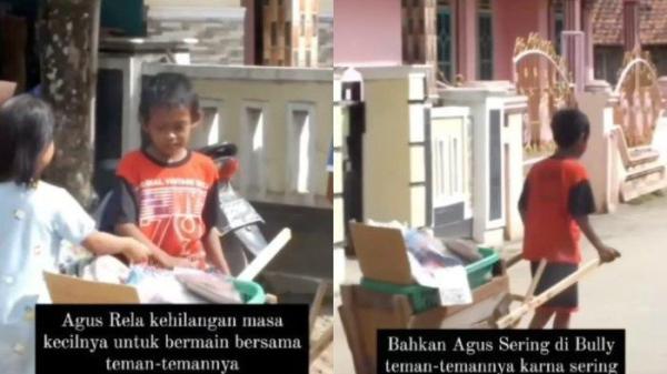 Bocah SD bernama Agus merawat ibunya yang lumpuh