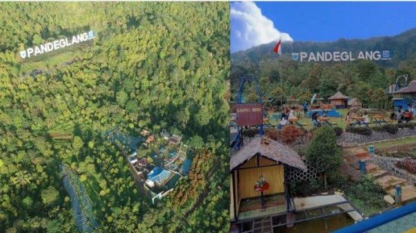 Saung Biru terletak di tengah badan Gunung Karang, di wilayah Kecamatan Cadasari Kabupaten Pandeglang.