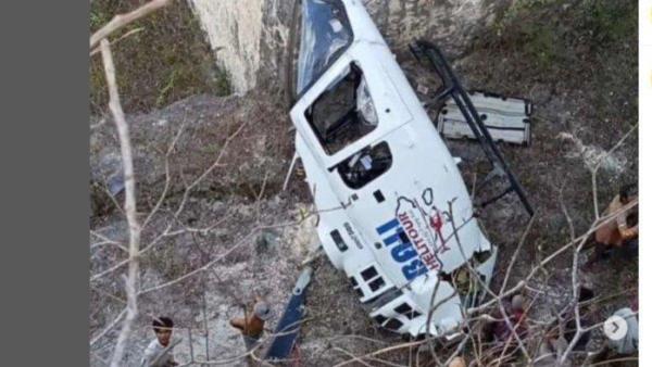 Potret kondisi helikopter yang jatuh di Bali