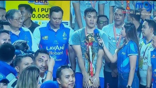 Jakarta Lavani Allo Bank saat berhasil mengalahkan Jakarta Bhayangkara Presisi pada laga grand final Proliga 2023, Minggu (19/3/2023) malam. Lavani kala itu berhasil mempertahankan gelar juara kompetisi bola voli nasional.