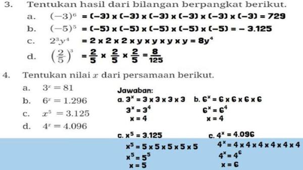 Kunci Jawaban Matematika Kelas 8 Halaman 10 Kurikulum Merdeka Ayo Berlatih dan Ayo Berkomunikasi