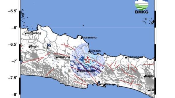 Gempa yang terjadi di Kuningan, Kamis (25/7/2024) sore.