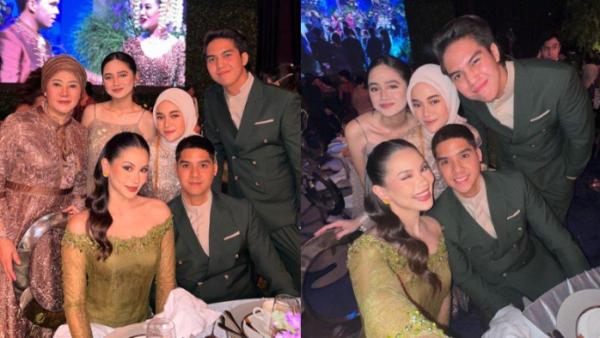 El Rumi dan Syifa Hadju di resepsi pernikahan Thariq dan Aaliyah