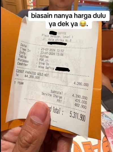 TikToker Iben MA Pesan Kopi Paling Mahal di Bacha Coffee, Habis Rp 5 Juta!