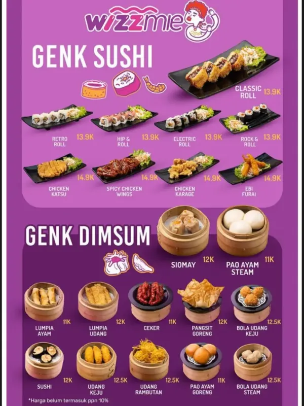 Menu Wizzmie