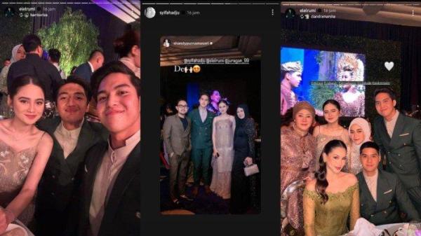 Potret Syifa Hadju kondangan bareng El Rumi di pesta pernikahan Aaliyah Massaid dan Thariq Halilintar, Jumat (26/7/2024).
