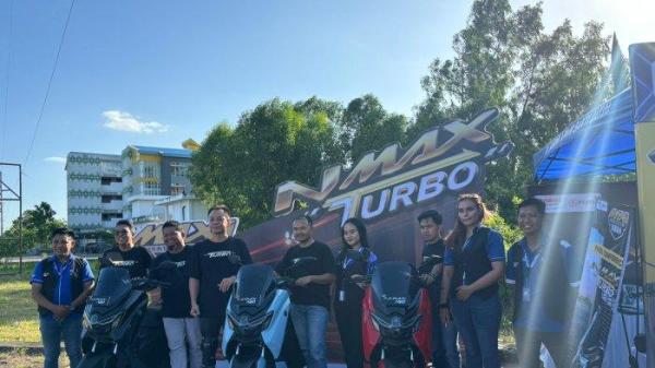 Riding test Yamaha NMAX Turbo bersama komunitas dan juga awak media di halaman Perpustakaan Universitas Lambung Mangkurat Banjarmasin, Minggu (4/8/2024).