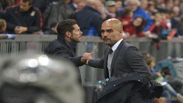 Pertemuan Pep Guardiola dan Diego Simeone pada Mei 2016.
