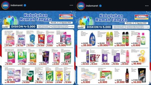 Foto katalog kebutuhan rumah tangga Indomaret.
