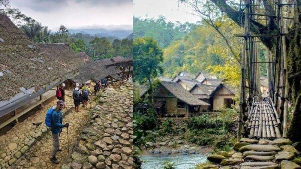 Kolase susana alam dan perkampungan di Baduy Luar.