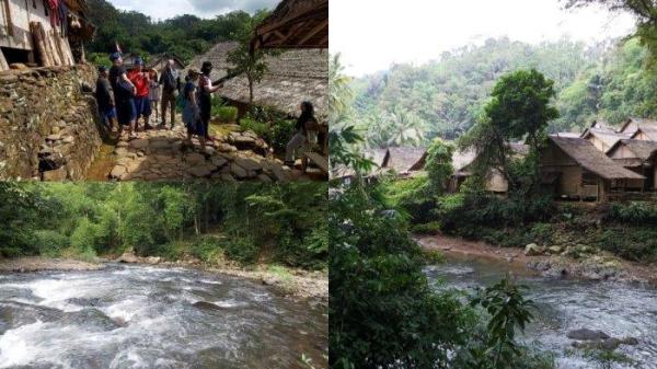 Kolase perkampungan dan alam Baduy Luar.