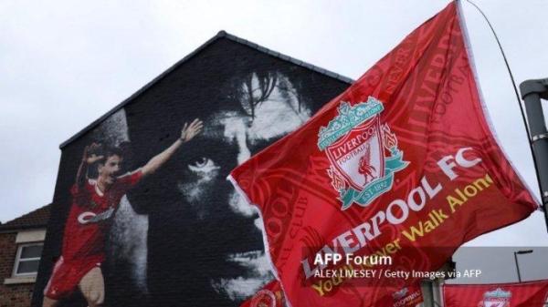 Pemandangan di luar Anfield sebelum pertandingan Liga Inggris antara Liverpool vs Brentford di Anfield pada 06 Mei 2023 di Liverpool, Inggris.