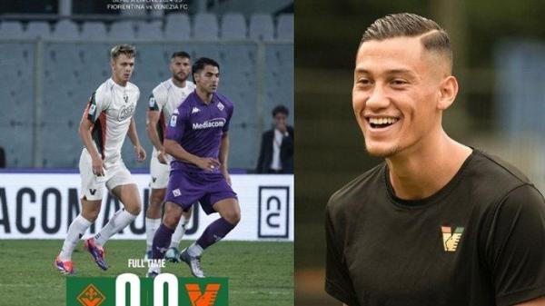 Jay Idzes bek Timnas Indonesia yang baru saja bikin sejarah di Liga Italia saat duel Fiorentina vs Venezia.