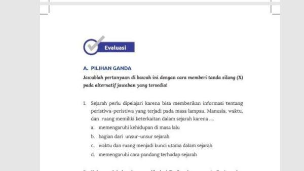 Kunci jawaban IPS kurikulum merdeka kelas 7 halaman 59 tentang evaluasi bab I.